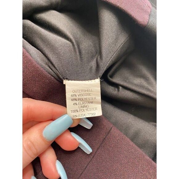 ZARA Burgudy Black‎ Color Block Sheath Dress Sz Large - Picture 3 of 6